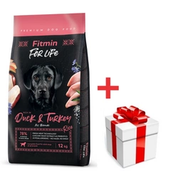 FITMIN dog For Life Duck & Turkey 12 kg + una sorpresa per il vostro cane GRATIS!
