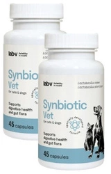 LAB-V Synbiotic Vet - Supporto alla salute gastrointestinale e alla microflora intestinale per cani e gatti 2x45 capsule