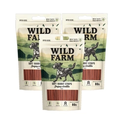WILD FARM strisce di coniglio 3x80 g snack per cani