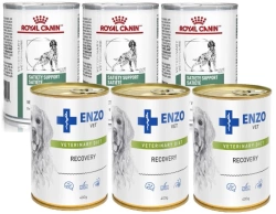 Royal Canin Veterinary Diet Dog Satiety 3x410 g & ENZO VET Dieta per convalescenza di recupero per cani 3x400 g