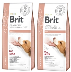 Brit Grain Free Veterinary Diets Dog Renal Uovo e piselli 2x12kg