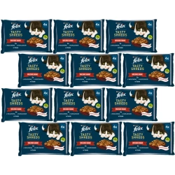 FELIX Gustosi Brandelli Alimento per gatti adulti, sapori campestri in salsa 12x (4x80g)