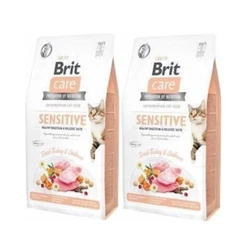 Brit Care Cat Grain-Free Sensitive Healthy Digestion & Delicate Taste Con tacchino e salmone 7kg x2