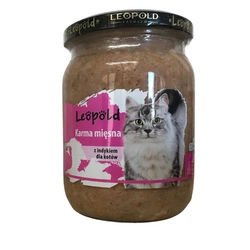 Leopold Alimento a base di carne di tacchino per gatti 500g (barattolo)