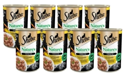 SHEBA Lattina da 12x400 g Nature's Collection - alimento umido completo per gatti adulti, cocktail di fegato di pollame e olio di pesce con guarnizione di carote, in terrina