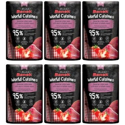 Super Benek World Cuisines Karma completo per gatti adulti. Spezia bavarese con anatra in salsa di pomodoro 6x100 g