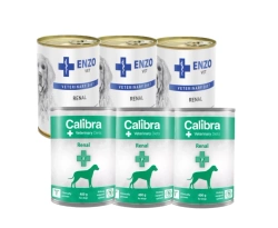 Calibra Veterinary Diets Dog Renal 3x400g + ENZO VET Dieta renale per malattie renali con carne di manzo per cani 3x400g