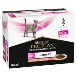 PRO PLAN Veterinary Diets Feline UR St/Ox Urinary Cat food con salmone 10x85g