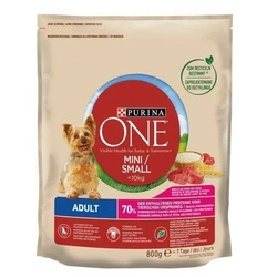 PURINA ONE Mini Adult Manzo, Riso - Cibo secco per cani - 800g