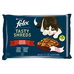 FELIX Tasty Shreds Sapori di Campagna in Salsa 4x80g cibo umido per gatti