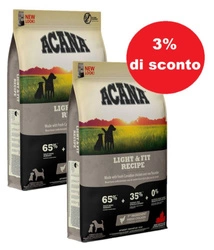 Acana Heritage Light & Fit Dog 2x6kg - 3% di sconto in un set