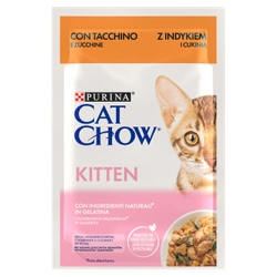 CAT CHOW Cibo per gattini con tacchino e zucchine in gelatina 85g
