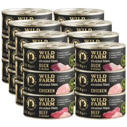 WILD FARM Filetti Mix di sapori 24x70g - cibo umido per gatti senza cereali, filetto in brodo