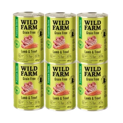 WILD FARM Premium Grain Free Agnello e Trota 6x400g - cibo per gatti senza cereali