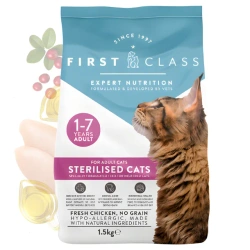 First Class Sterilised 1,5 kg - cibo secco per gatti sterilizzati al gusto di pollo