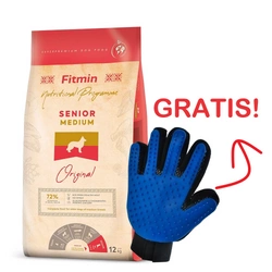 FITMIN Medium Senior 12kg + Guanto per pettinare il pelo del cane/gatto GRATIS!