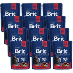 Brit Premium Adult Cat con manzo e piselli 12x100g
