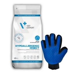 VETEXPERT Veterinary Diet Dog Hypoallergenic Insect 12kg + Guanto per pettinare GRATIS