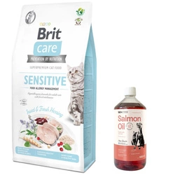 BRIT Care Cat Grain-Free Sensitive Allergy Management Insect 7kg & LAB V Olio di Salmone per cani e gatti 1000ml