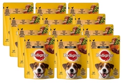 Pedigree Wet Food per cani adulti con pollo e verdure in salsa 12x100g