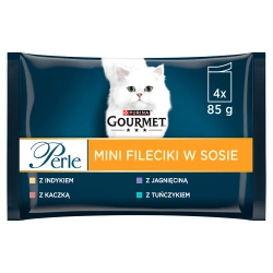 GOURMET Perle cibo per gatti adulti Mini Filetti in salsa 4x85g