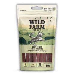 WILD FARM bastoncini di manzo con taurina 50 g snack per gatti