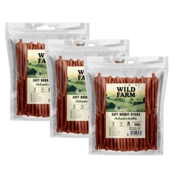 WILD FARM Bastoncini di coniglio 3x500 g snack per cani