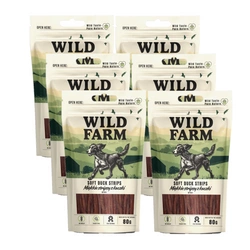 WILD FARM Strisce morbide di anatra 6x80 g snack per cani