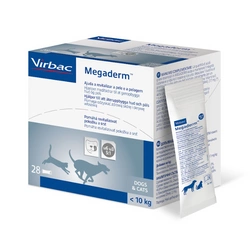 VIRBAC Megaderm 28x4 ml integratore alimentare per cani e gatti fino a 10 kg per problemi cutanei