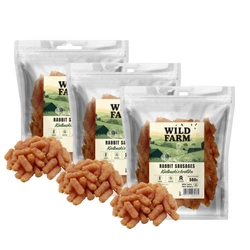 WILD FARM salsicce di coniglio 3x500 g snack per cani