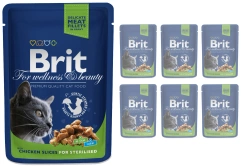 Brit Premium Cat per gatti adulti sterilizzati con pollo 6x100g