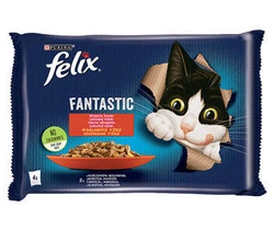 FELIX Wiejskie Smaki in gelatina con manzo e pollo 4x85g