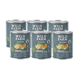 WILD FARM Superfood Chicken (Pollo con zucca, mela ed erbe aromatiche) 6x800 g - Alimento senza cereali per cani