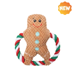 UNIQ PETS GIOCATTOLO DI PELUCHE PER CANI SQUEAKIES ring pull toy pupazzo di neve con fischietto 20×20 cm