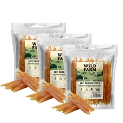 WILD FARM strisce morbide di pollo 3x500 g snack per cani