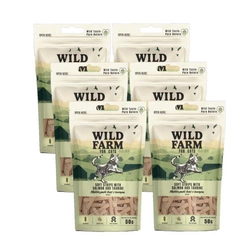 WILD FARM strisce morbide al salmone con taurina 6x50 g snack per gatti