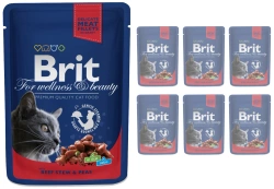 Brit Premium Adult Cat con manzo e piselli 6x100g