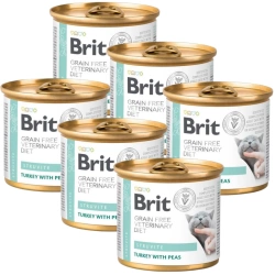 Brit Grain Free Veterinary Diet Cat Struvite Tacchino con piselli 6x200g