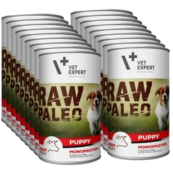 VETEXPERT Raw Paleo Puppy Manzo 18x400g