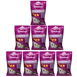 WHISKAS Relax & Relieve 8x45 g di bocconcini per gatti, con pollo