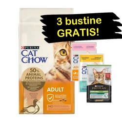 PURINA Cat Chow Adult Anatra - Cibo per gatti 15 kg + 3 bustine GRATIS!