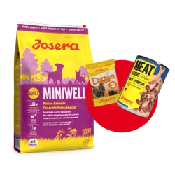 JOSERA Miniwell 10kg +JOSERA Meatlovers Menu Anatra con zucca 400g e JOSERA Denties con anatra e carota 180g GRATIS!