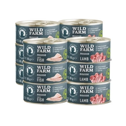 WILD FARM Mousse White Fish/Lamb 12x85 g - mousse senza cereali per gatti
