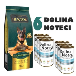 HEKTOR BALANCED Adult 15kg + Dolina Noteci PREMIUM ricca di agnello 6x400g