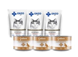 ENZO VET Intestino con agnello in salsa per gatti 3x100g + Calibra Veterinary Diets Cat Gastrointestinal 3x200g