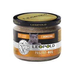 Leopold Mousse di paté con carne di agnello per gatti 300g +10% Gratis (Barattolo)