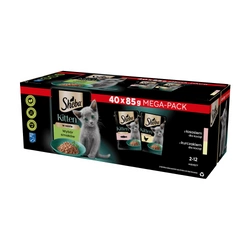 SHEBA Kitten Una selezione di gusti in bustine 40x85g - cibo umido completo per gattini in salsa (pezzi con: salmone, pollo)