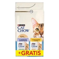 PURINA Cat Chow 3in1 Alimento ricco di tacchino 1,5 kg + 2 bustine GRATIS