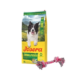 JOSERA Adult Salmon & Potato 12,5 kg + NUXIE® Cordino di cotone con nodo 23 cm GRATIS