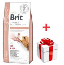 Brit Grain Free Veterinary Diets Dog Renal Uovo e piselli 12kg + una sorpresa per il vostro cane GRATIS!